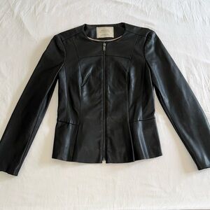 Zara | Faux Leather Jacket with slight peplum flair | size Small